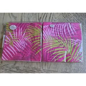 Vintage Cocktail Napkins Paper IHR Napkins New NOS lot Of 2 Palmera De Luz Pink